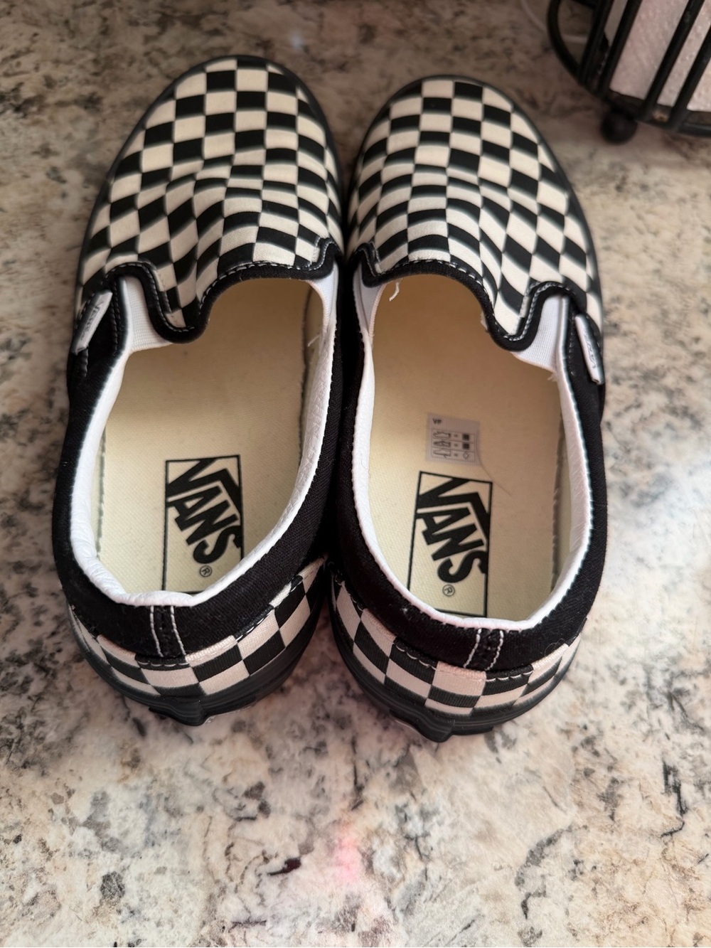 Vans Kids Checkerboard Slip-On in Black and White